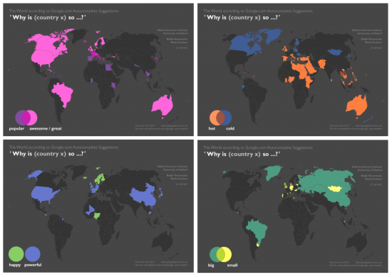 What Google Autocomplete tells us about countries